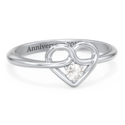Forget Me Knot Heart Infinity Ring