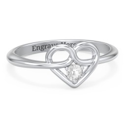 Forget Me Knot Heart Infinity Ring