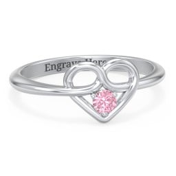 Forget Me Knot Heart Infinity Ring