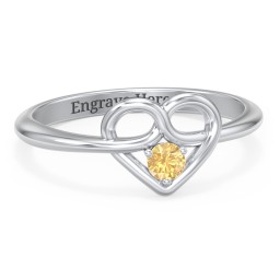 Forget Me Knot Heart Infinity Ring