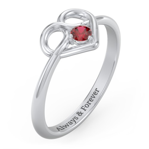 Forget Me Knot Heart Infinity Ring