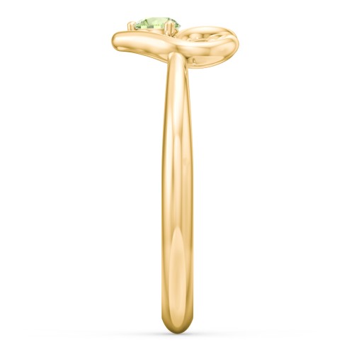 Forget Me Knot Heart Infinity Ring – 18K Gold Plated Silver with Peridot