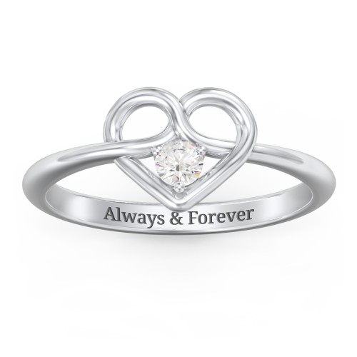 Forget Me Knot Heart Infinity Ring