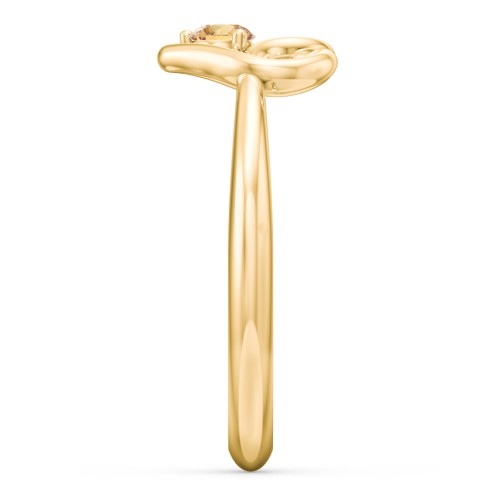 Forget Me Knot Heart Infinity Ring – 18K Gold Plated Silver with Citrine