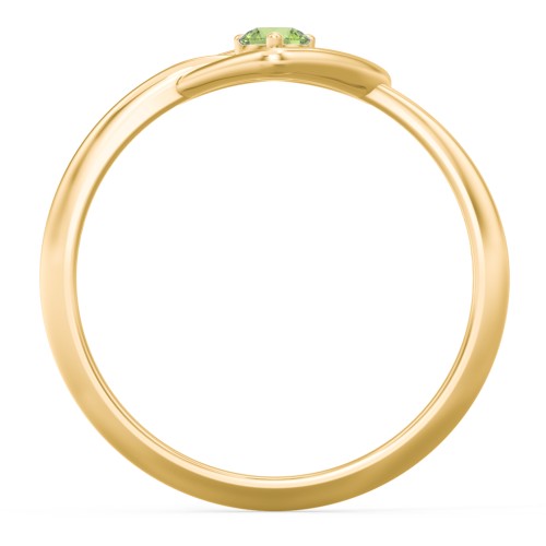 Forget Me Knot Heart Infinity Ring – 18K Gold Plated Silver with Peridot