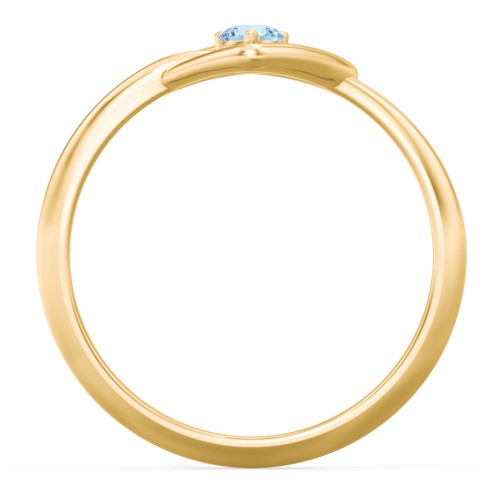Forget Me Knot Heart Infinity Ring – 18K Gold Plated Silver with Blue Topaz