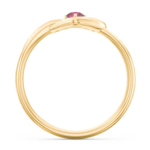 Forget Me Knot Heart Infinity Ring – 18K Gold Plated Silver with Ruby