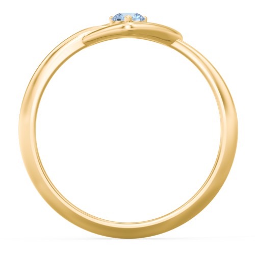 Forget Me Knot Heart Infinity Ring – 18K Gold Plated Silver with Blue Topaz