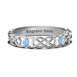 Two-Stone Interwoven Infinity Ring