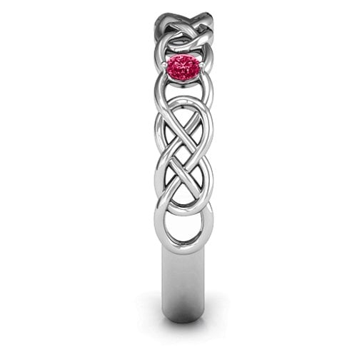 Two-Stone Interwoven Infinity Ring