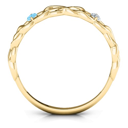 Two-Stone Interwoven Infinity Ring