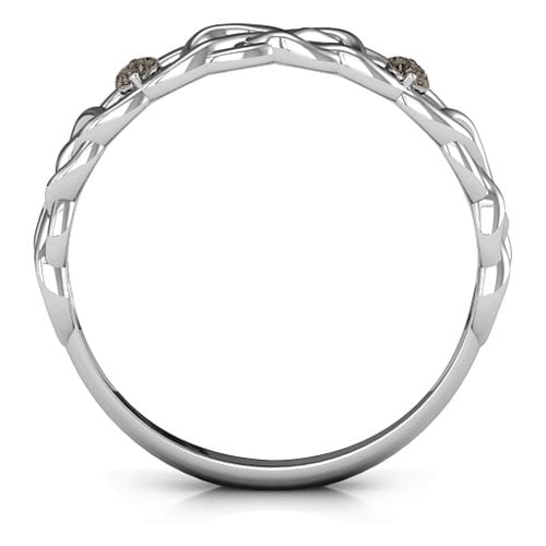 Two-Stone Interwoven Infinity Ring