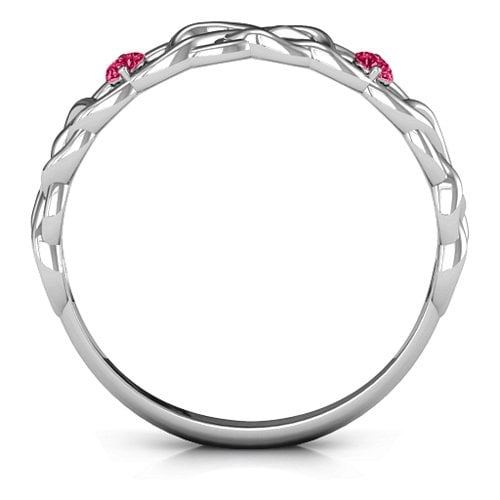 Two-Stone Interwoven Infinity Ring