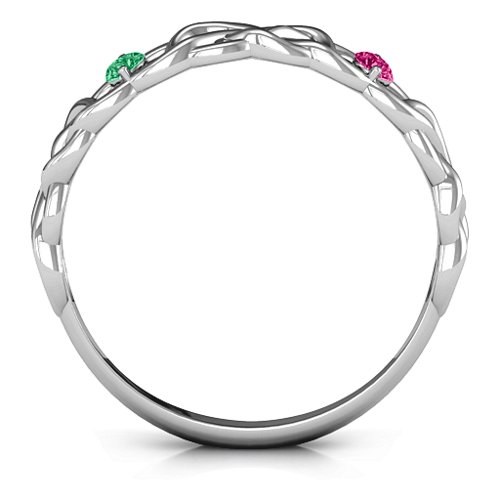 Two-Stone Interwoven Infinity Ring