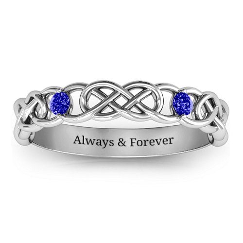 Two-Stone Interwoven Infinity Ring
