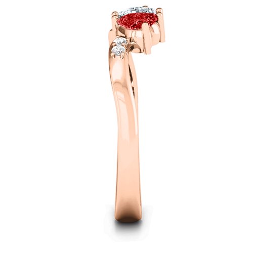 Follow Your Heart Ring – 9kt Rose Gold with Cubic Zirconia, Garnet, and White Premium Zirconia