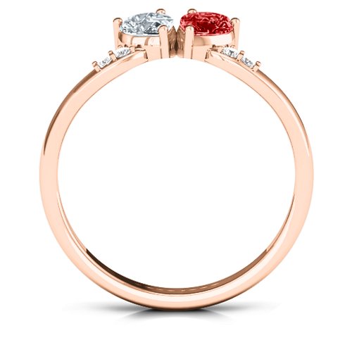 Follow Your Heart Ring – 9kt Rose Gold with Cubic Zirconia, Garnet, and White Premium Zirconia