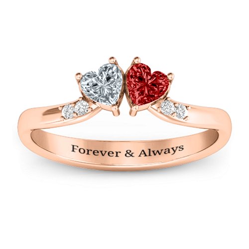 Follow Your Heart Ring – 9kt Rose Gold with Cubic Zirconia, Garnet, and White Premium Zirconia