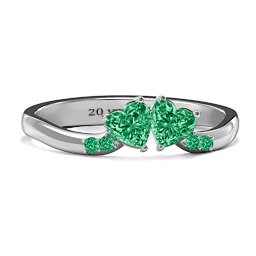 Follow Your Heart Ring in 925 Sterling Silver with Emerald and Green Premium Zirconia
