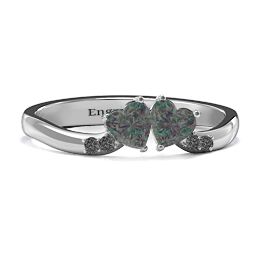 Follow Your Heart Ring in 925 Sterling Silver with Alexandrite and Black Premium Zirconia
