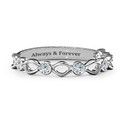Five-Stone Family Forever Band in 925 Sterling Silver with Cubic Zirconia