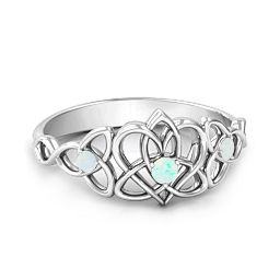 Triple Trinity Celtic Heart Ring