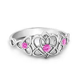 Triple Trinity Celtic Heart Ring