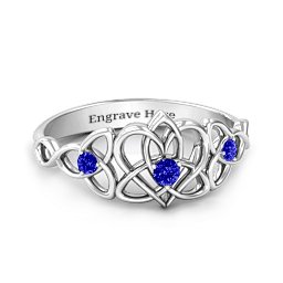 Triple Trinity Celtic Heart Ring