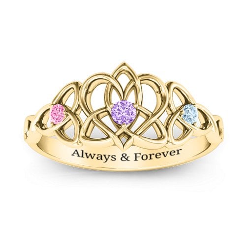 Triple Trinity Celtic Heart Ring