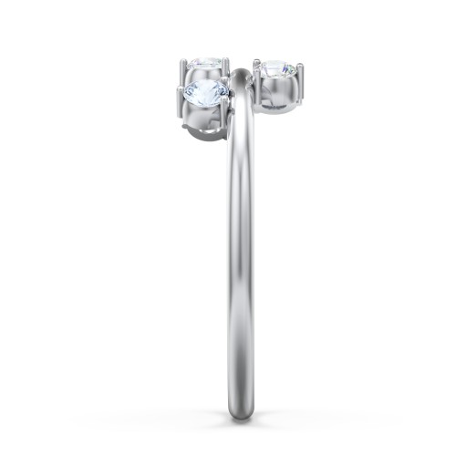 Stacking Ring with 1-5 Stones – Sterling Silver with Cubic Zirconia, Blue Sapphire, and Aquamarine