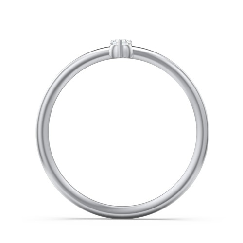 Stacking Ring with 1-5 Stones – Sterling Silver with Cubic Zirconia