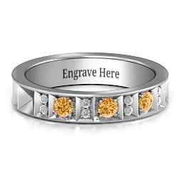 Contemporary Elegance Birthstone Band