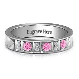 Contemporary Elegance Birthstone Band
