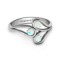 Eternal Elegance Three-Stone Ring in 925 Sterling Silver with Opal