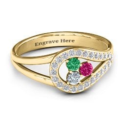 Illuminating Accents Ring in 9K Solid Yellow Gold with Emerald, Ruby, and Cubic Zirconia