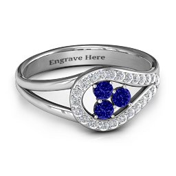 Illuminating Accents Ring in 925 Sterling Silver with Blue Sapphire