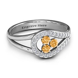 Illuminating Accents Ring in 925 Sterling Silver with Citrine