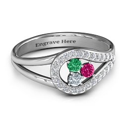 Illuminating Accents Ring in 925 Sterling Silver with Emerald, Ruby, and Cubic Zirconia
