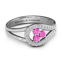 Illuminating Accents Ring in 925 Sterling Silver with Pink Tourmaline