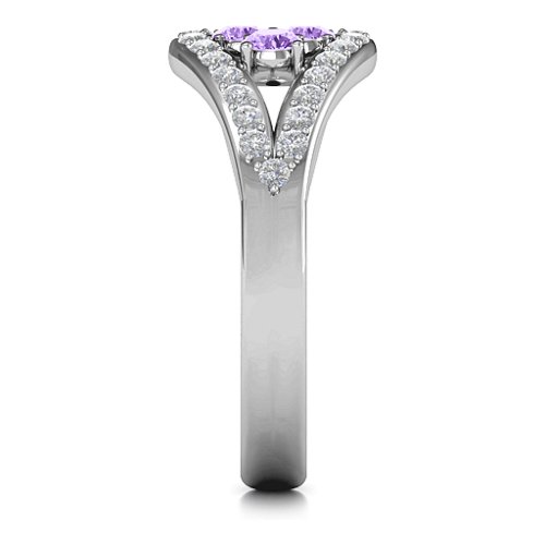 Illuminating Accents Ring – Sterling Silver with Amethyst and Cubic Zirconia