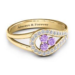 Illuminating Accents Ring in 9K Solid Yellow Gold with Amethyst