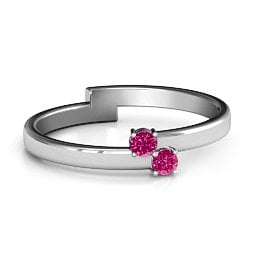 Diagonal Dazzle Ring With 2-3 Gemstones