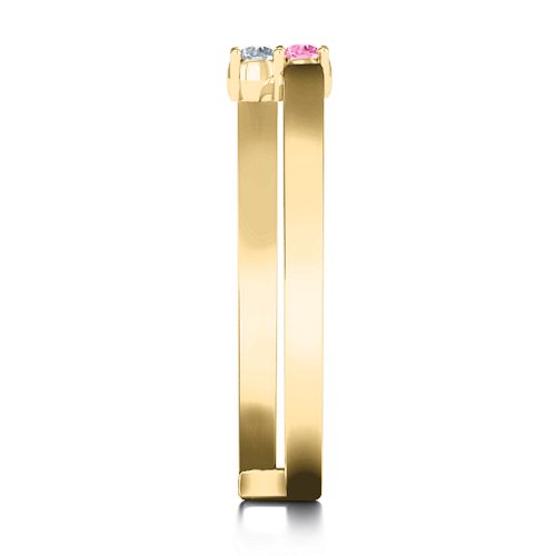 Diagonal Dazzle Ring With 2-3 Gemstones