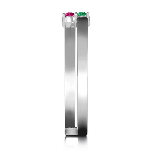 Diagonal Dazzle Ring With 2-3 Gemstones