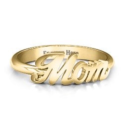 All About Mom Name Ring in 9K Solid Yellow Gold