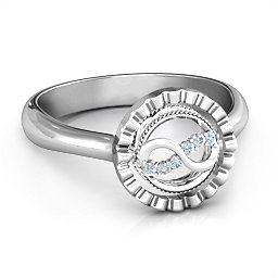 Fancy Halo Flip Ring