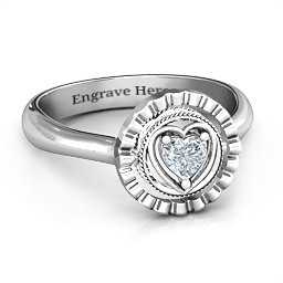 Fancy Halo Flip Ring in 925 Sterling Silver
