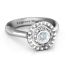 Fancy Halo Flip Ring in 925 Sterling Silver