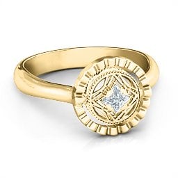 Fancy Halo Flip Ring