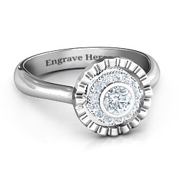 Fancy Halo Flip Ring in 925 Sterling Silver